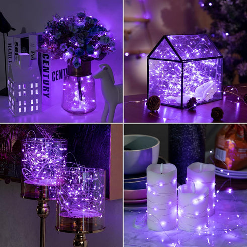 12 Pack 7ft 20LED HXWEIYE Fairy Lights Battery Operated, Mini Twinkle String Light for Mason Jar DIY Wedding Table