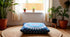 24" 24" INDIAN CRAFT CASTLE Blue Peacock Mandala Barmeri Large Floor Pillow Cover Cushion Meditation Seating Ottoman