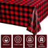 Breling Christmas Buffalo Plaid Table Cover, Red and Black Lumberjack Checkered Tablecloth, Disposable Tablecloth for