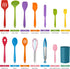 LIANYU 14 Pcs Cooking Utensils Set with Holder, Silicone Kitchen Cookware Utensils Set, Heat Resistant Cooking Gadget Tools Includes Spatula Spoon Turner Whisk Tong, Dishwasher Safe, Colorful by LIANYU