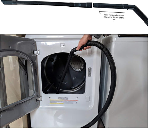 Vacuum Attachment for Dryer Vent, Crevice Cleaning Tool with Lint Trap Brush and Flexible Hose, Duct Cleaner Kit