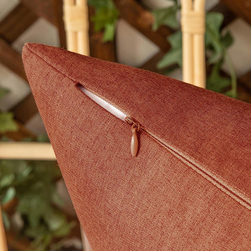 Woaboy Set of 2 Outdoor Waterproof Throw Pillow Covers, Rust Decorative Farmhouse Cushion Cases for Living Room 16x16