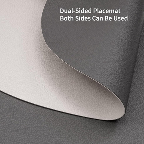 Set 6 15 inch Set 6) Myir JUN Round Placemats of Faux Leather Place Mats and Coasters Round Table Mats Dual Sided