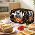 Black Cat Toaster Cover for 2 Slice Long Slot, Washable Pumpkin Dust Cover for Halloween Kitchen Decor