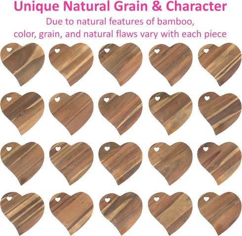 Heart Shaped Charcuterie Board, Unique Wooden Cutting Board for Meat and Cheese Platter, Acacia Wood