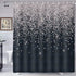 Silver Gray Bokeh Shower Curtain, Falling Snow Night Sky Stars 3D Printed Fabric Bathroom Curtain, 70 x 72 Inch