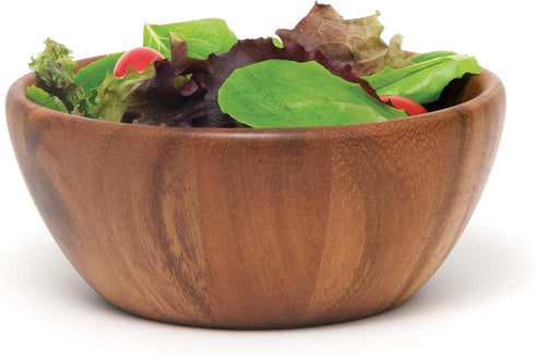 Lipper International Acacia Round Flair Serving Bowl, Small, 6" Diameter x 2.5" Height