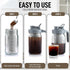 Zulay Premium Cold Brew Coffee Maker - 32oz Mason Jar Pitcher - Extra-Thick Glass & Stainless Steel Filter - Leak-Proof