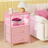 2 Fixwal Night Stand with Charging Station, LED Nightstand with U-S-B Ports and Outlets, Fabric Storage Drawers with PU