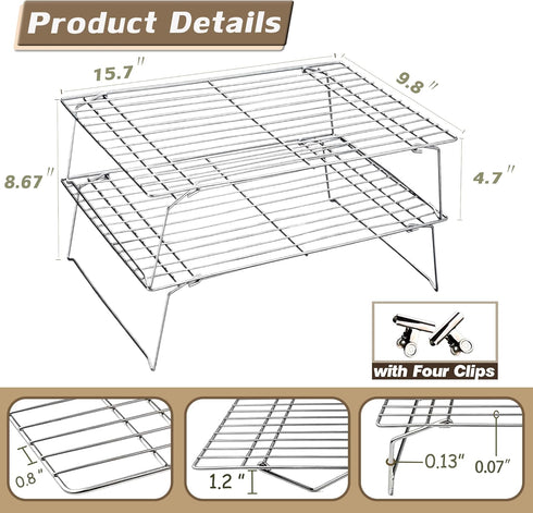 2-Tier 14 inch Sprouts Growing Rack Shelf, Metal Foldable Plant Stand for Sprouting Tray Indoor, Seed Starting Tray