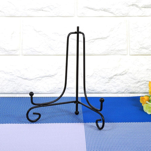 Black Iron Plate Stand,12 Inches Iron Foldable Plate Stand Picture Stand Photo Stand for Display, Plate Stand for Decorative Plates, Picture Frames, Books, Artistic Work