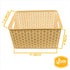 YBM Home Small Plastic Rattan Storage Box Basket Organizer, Beige, 1 Pack