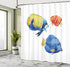 Ambesonne Fish Shower Curtain, Tropical Aquarium Life with Discus Fish and Goldfish, 69" W x 70" L