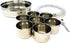 7 (9.2in 3in) Packed Rani Spice Box Stainless Steel Transparent Round Storage For Spices (Masala Dabba) Compartments