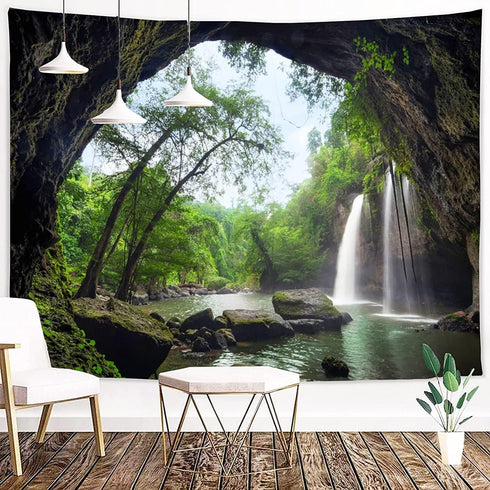 FENDROM Green Misty Forest Tapestry Wall Hanging Nature Landscape Tapestry for Bedroom Living Room Decor