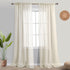 KOUFALL Sheer Curtains 96 Inches Long, 2 Panel Set, Cream Beige Lightweight Thin Linen Look for Bedroom