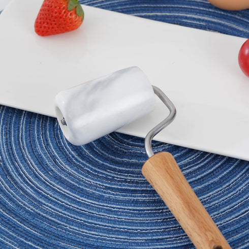Small Marble Rolling Pin Pizza Roller, Non-Stick T-Type Pastry Roller for Cake Baking, Tortilla & Cookies