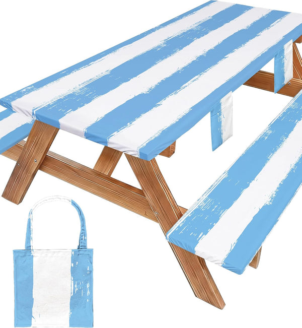 Wrakus Picnic Table Cover with Bench Covers Camping Essentials Waterproof Windproof Patio Outdoor