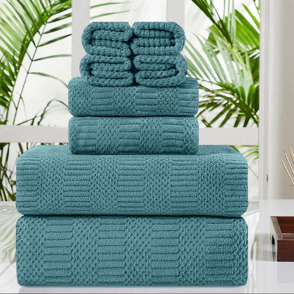 8 Piece Oversized Turquoise Bath Towel Set-2 Extra Large Bath Towel Sheets,2