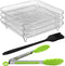 8" Air Fryer Rack for Air Fryer, Stainless Steel Three-Layer Rack with Food Clip, Fits 5.8QT - 6QT Air Fryers
