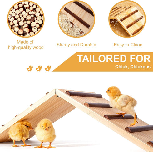 Chick Supplies, Chick Perch & Chicken Roost, Chick Stand Training Perches, Roosting, Wooden Chick Ramp Trainer, Chick