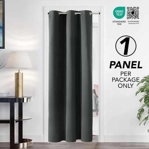Deconovo 100% Blackout Curtains, Noise Reducing Thermal Insulated Drapes, Dark Grey, 42x63 Inch, 1 Panel