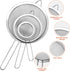 3Pcs Extra Fine Mesh Strainer Set with Handle - Small, Medium, Large Stainless Steel Sieve for Kitchen Baking