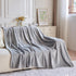 NEWCOSPLAY Super Soft Throw Blanket, Grey Premium Silky Flannel Fleece Leaves Pattern, All Season Use