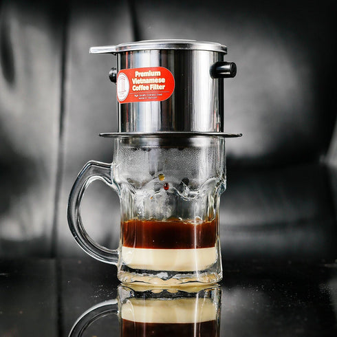 Vietnamese Coffee Filter Phin, 11 Ounce Large, Gravity Insert for One Cup