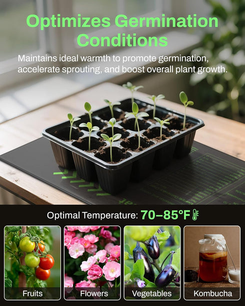 10" 20.75", 4 Pack BN-LINK Durable Seedling Heat Mats for Seed Starting x Waterproof Warming Mat for Plants