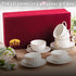 7 oz Set 6, Set BTaT- Cappuccino Cups with Saucers with Gift Box, of White Porcelain Coffee Cup and Saucer for Latte