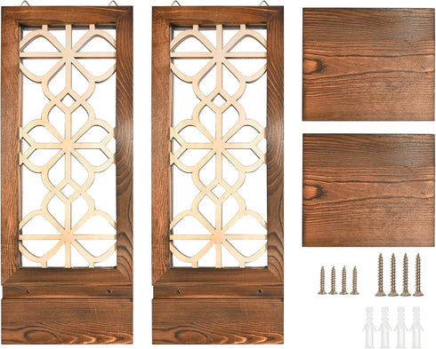Set 2, Yorkmills Candle Sconces Wall Decor of Wall Candle Holder Rustic Home Decor, Farmhouse Wall Art Floating Mirror