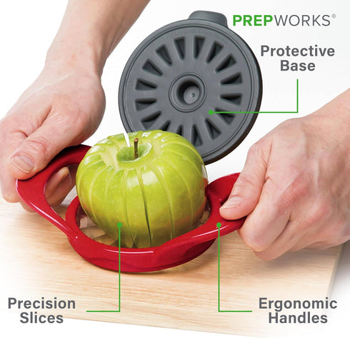 16-Slice PrepWorks Dishwasher Safe Apple Slicer and Corer Thin Apple Cutter with Safety Cover