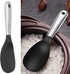 Rice Spoon, Silicone Rice Paddle Nonstick Rice Serving Spoon, Stainless Steel Heat-Resistant Cooking Utensil with