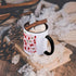 3dRose Juicy Red Cherries on Pink Check-Two Tone Black Mug, 11-Ounce, Multicolored