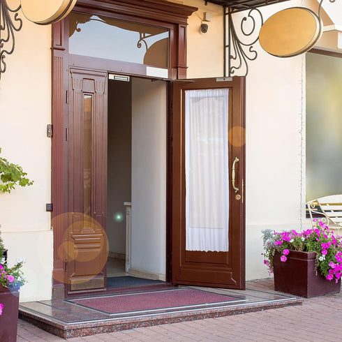 Buryeah 2 Pcs 36 x 78 Inches White Sheer Sidelight Curtain, French Door Sheer Curtains for Entry Door Foyer