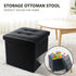 LotFancy Foldable Storage Ottoman, Small Leather Bench with Storage, 13x12x12 Inches, Holds up to 260 lb, Black