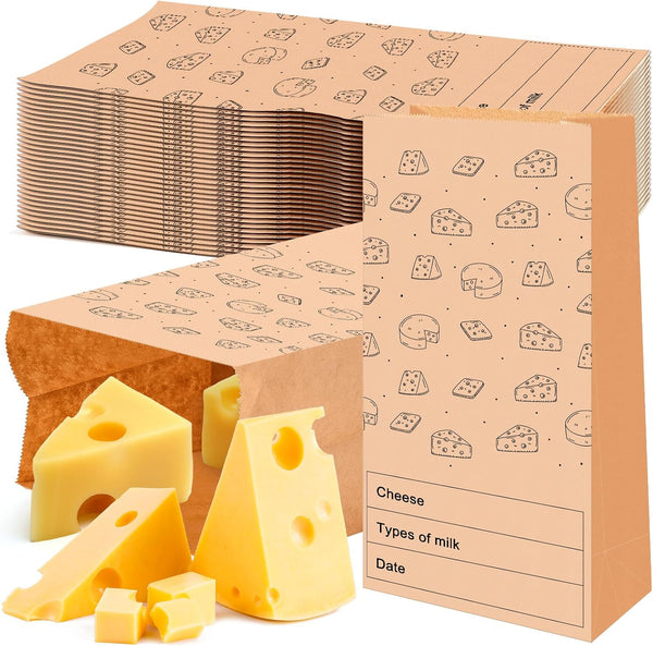MotiMind 30 Count Cheese Storage Bags for Refrigerator 10.6 x 6 Inches Cheese
