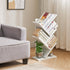 4 UHBC014W YMYNY Tier Tree Bookshelf, Small Bookcase, Modern Wood Book Storage Rack, Freestanding Book Shelf