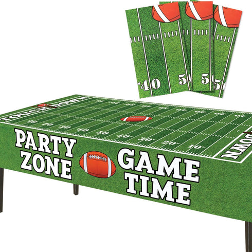AnapoliZ Football Tablecloth Plastic | 3 Pcs Party Pack (54" x 72") | Rectangular Game Day Table Cover