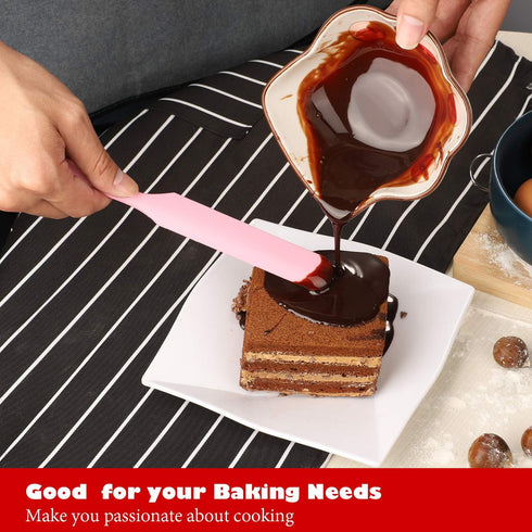 Heat Resistant 6pcs Silicone Spatulas Set, Non-Stick Mixing Utensils with Stainless Steel Core, BPA-Free Rubber for