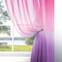 Pink and Purple Curtains for Girls Bedroom Decor, 1 Single Panel Pocket Window Voile Pastel Sheer Ombre Rainbow (63