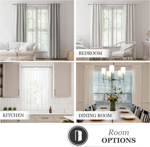 Kenney - 71631 Rachel Standard Decorative Window Curtain Rod, 28 to 48-Inch, Italian Pewter