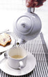 RSVP International Stoneware Teapot Collection, 16 oz, Microwave and Dishwasher Safe, White