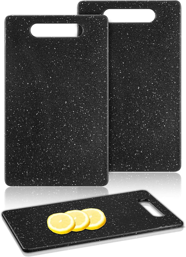 2 Pcs Small Cutting Board Set for Kitchen, Mini Plastic Cutting Boards, Dishwasher Safe, Granite Color, 6" x 10"