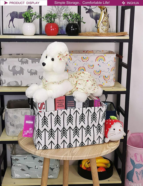 Rectangular Storage Basket Fabric Organizer Bin for Toys, Books, Clothes, Gifts, Perfect for Home, Office, Nursery
