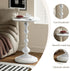 21" Side Table - Small Round Metal Accent Table for Living Room, Bedroom, Office - Modern Matte Black Pedestal Coffee