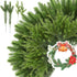 Syhood 50 Pieces Artificial Pine Branches, Christmas Tree Picks for DIY Garland Wreath Home Decor, 2 Styles