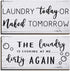 2 Pieces Laundry Room Decor Sign, Rustic Farmhouse Bathroom Wall Decor, Funny Laundry Signs (12 x 6 Inch)