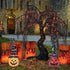 YEAHOME Halloween Decorations Outdoor - 2 Pack Metal Pumpkin Garden Stakes with Witch Hats